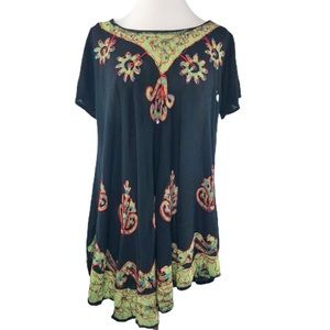 🌻 Hand Painted Embroidered Cotton Dress